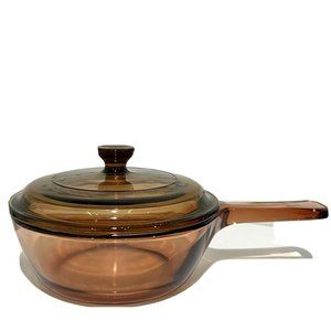 Corning Vision Ware Sauce Pan & Lid .5 L Amber Glass